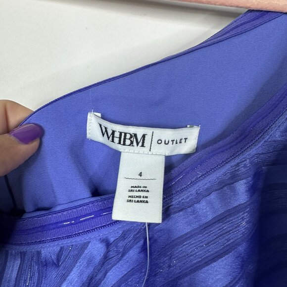 NWT White House Black Market Top 4 One Shoulder Flounce Sleeve Ruffle #WHBM2 - Picture 4 of 9